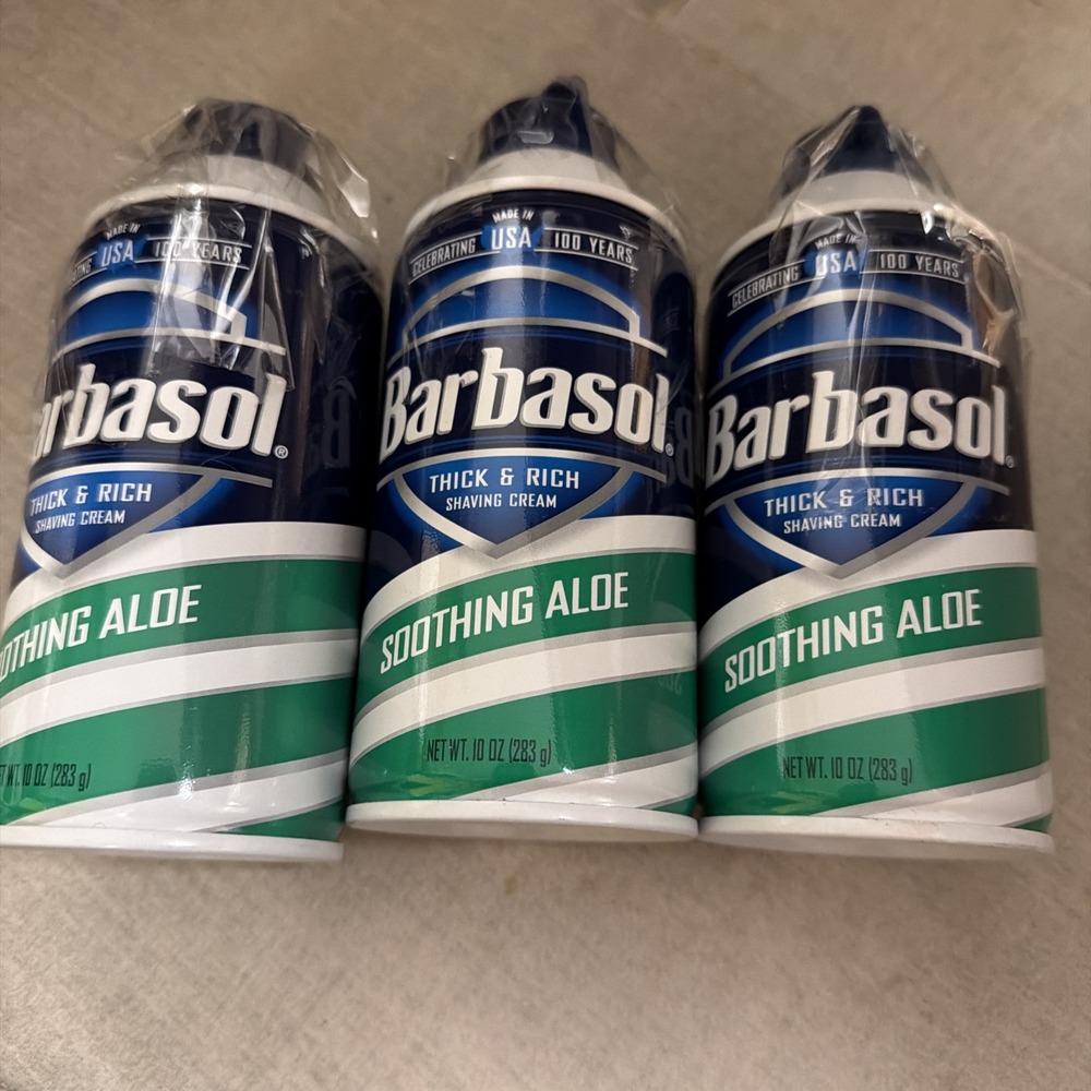 3 Pack - Barbasol - Thick and Rich Shaving Cream With Soothing Aloe 10oz Each
